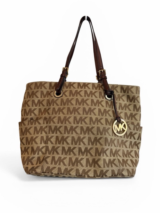 Michael Kors Susannah Large Tote MK Signature Canvas Brown Acorn - Picture 2 of 11